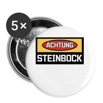 Horoskop Sternbild Steinbock Tierkreis Gezeiten - Buttons groß 56 mm (5er Pack) - Weiß - Vorne