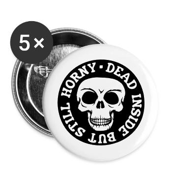 dead inside but horny - Buttons large 2.2''/56 mm (5-pack) - white - Front
