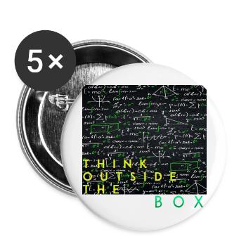 Think outside the box positive thoughts happy - Buttons large 2.2''/56 mm (5-pack) - white - Front