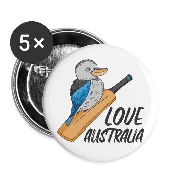 Kookaburra Jägerlieste Australia Cricket Racket - Buttons large 2.2''/56 mm (5-pack) - white - Front