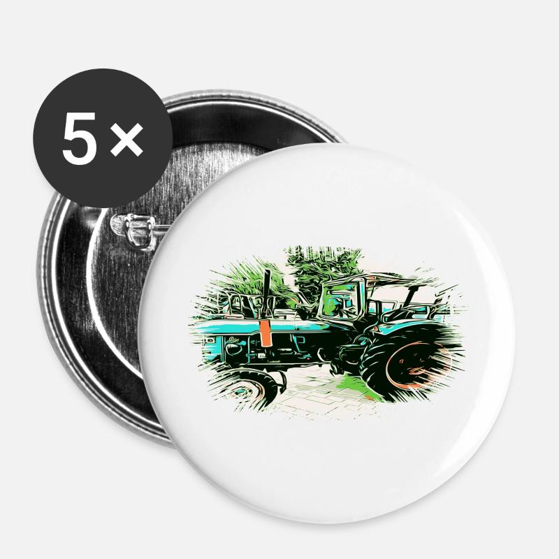 Tractor - Buttons large 2.2''/56 mm (5-pack) - white