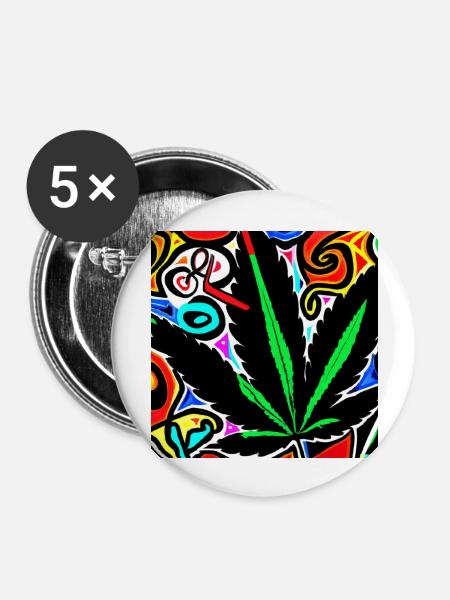 Ganjart - Buttons groß 56 mm (5er Pack) - Weiß