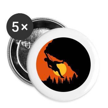 Sun Evening Climbing Silhouette - Buttons large 2.2''/56 mm (5-pack) - white - Front