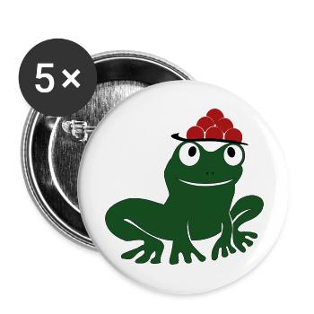 Frosch - Buttons groß 56 mm (5er Pack) - Weiß - Vorne