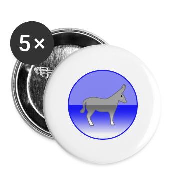 Âne - Lot de 5 grands badges (56 mm) - blanc - Devant