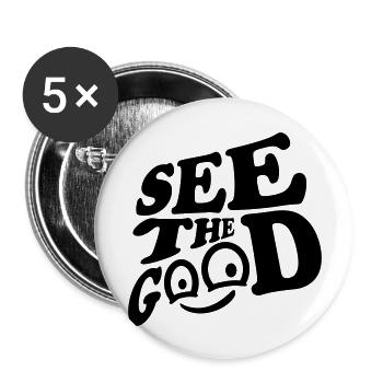 voir la bonne citation - Lot de 5 grands badges (56 mm) - blanc - Devant
