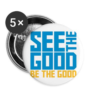 voir la bonne citation - Lot de 5 grands badges (56 mm) - blanc - Devant
