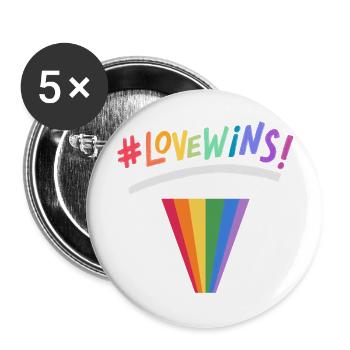Csd Pride Tshirt - Buttons groß 56 mm (5er Pack) - Weiß - Vorne