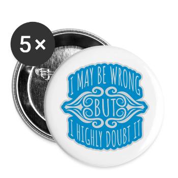 Je peux me tromper - Lot de 5 grands badges (56 mm) - blanc - Devant