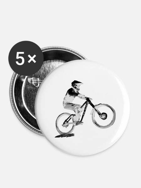 MTB Downhill Mountainbike - Buttons groß 56 mm (5er Pack) - Weiß
