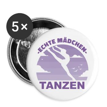 Tanzen Tänzerin Mädchen Hobby Geschenk - Buttons groß 56 mm (5er Pack) - Weiß - Vorne