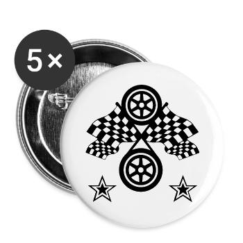 Voiture - Lot de 5 grands badges (56 mm) - blanc - Devant