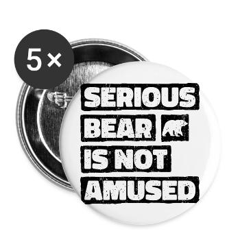 L’ours sérieux n’est pas amusé. Coffee Bear Retro Look - Lot de 5 grands badges (56 mm) - blanc - Devant