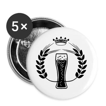 Corn grain wheat beer - Buttons large 2.2''/56 mm (5-pack) - white - Front