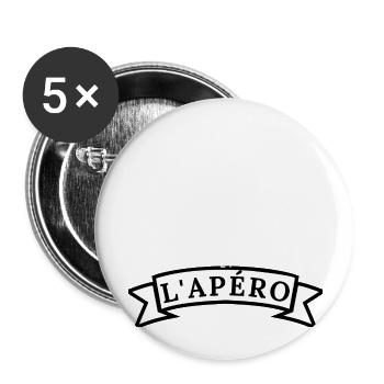Moi je suis un mec ordinaire j'aime les voitures - Lot de 5 grands badges (56 mm) - blanc - Devant