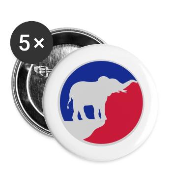 Elephant Silhouette Cliff Moon - Lot de 5 grands badges (56 mm) - blanc - Devant