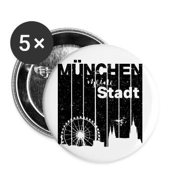 Munich - Ma ville - Lot de 5 grands badges (56 mm) - blanc - Devant