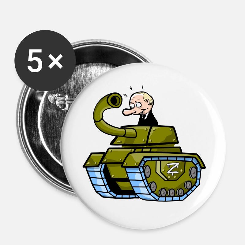 Putin's FAIL - Buttons groß 56 mm (5er Pack) - Weiß