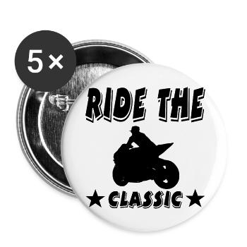 Motorrad - Buttons groß 56 mm (5er Pack) - Weiß - Vorne