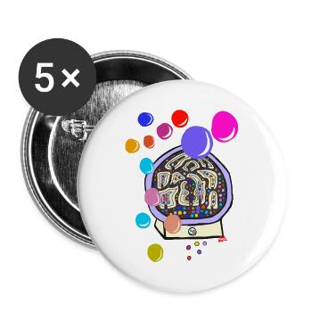 Weightless ball machine - Buttons large 2.2''/56 mm (5-pack) - white - Front