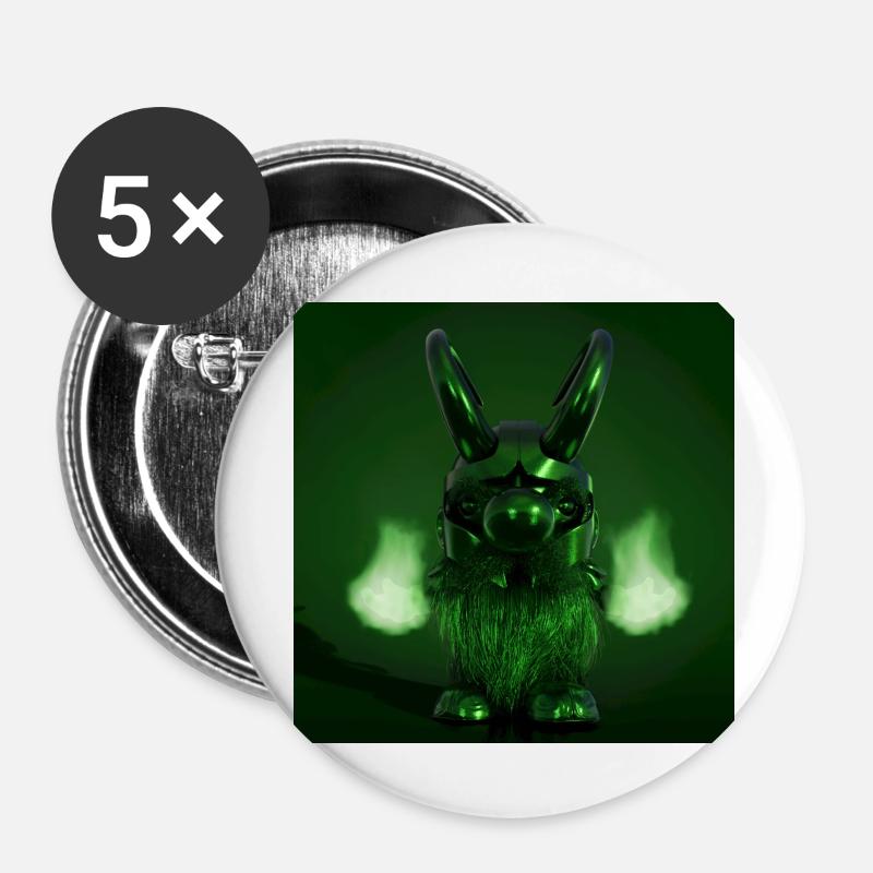 XList Metallic Loki Viking God Sonderedition - Buttons groß 56 mm (5er Pack) - Weiß