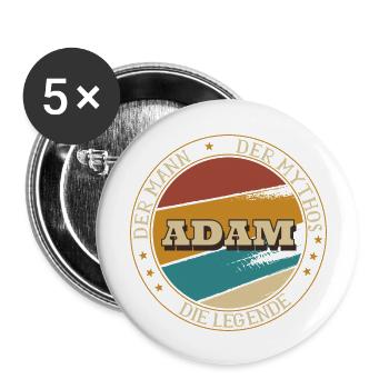 ADAM DER MAN DER MYTHOS DIE LEGENDE - Buttons groß 56 mm (5er Pack) - Weiß - Vorne