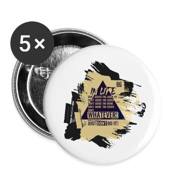 Do Not Judge A Book By Its Cover - Meme Shirt - Buttons large 2.2''/56 mm (5-pack) - white - Front