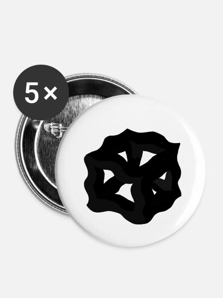 Traumwürfel oder Schwarzplatons Würfel - Buttons groß 56 mm (5er Pack) - Weiß
