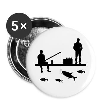 Angeln - Buttons groß 56 mm (5er Pack) - Weiß - Vorne