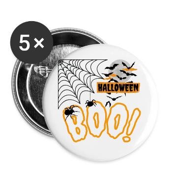HALLOWEEN - Lot de 5 grands badges (56 mm) - blanc - Devant