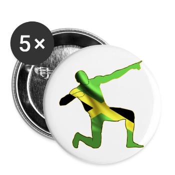 Drapeau Jamaique Sport athlétisme - Lot de 5 grands badges (56 mm) - blanc - Devant