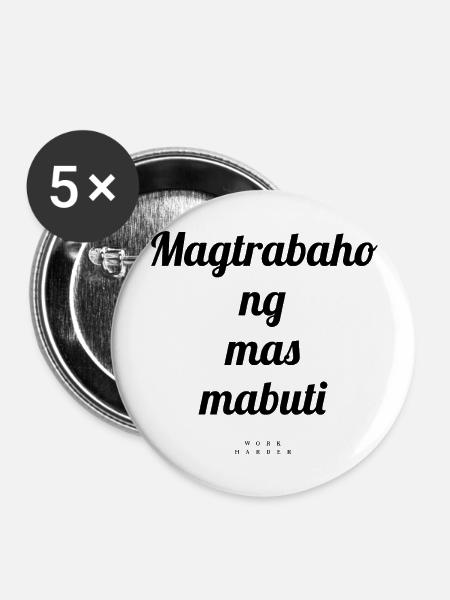 Filipino - Buttons groß 56 mm (5er Pack) - Weiß