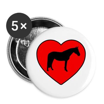Horse - Buttons large 2.2''/56 mm (5-pack) - white - Front