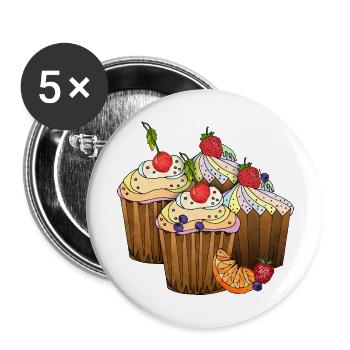 Cakes - Buttons large 2.2''/56 mm (5-pack) - white - Front