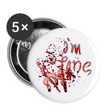 Halloween gruselige Hexe Horror Geist Monster Blut - Buttons groß 56 mm (5er Pack) - Weiß - Vorne