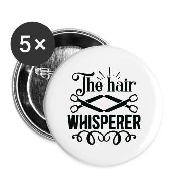 The hair whisperer - Buttons groß 56 mm (5er Pack) - Weiß - Vorne