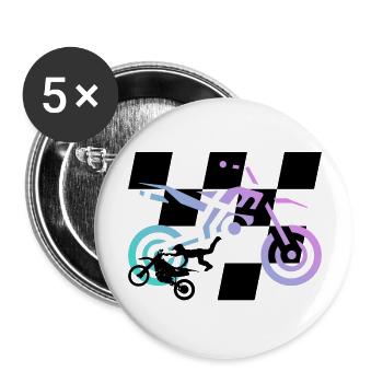 motocross - Buttons large 2.2''/56 mm (5-pack) - white - Front