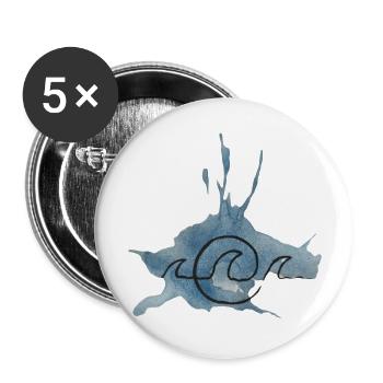 Beach Waves Aquarell - Buttons groß 56 mm (5er Pack) - Weiß - Vorne