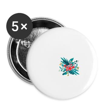 letter N flowered - Buttons large 2.2''/56 mm (5-pack) - white - Front