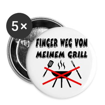 Grill - Buttons groß 56 mm (5er Pack) - Weiß - Vorne