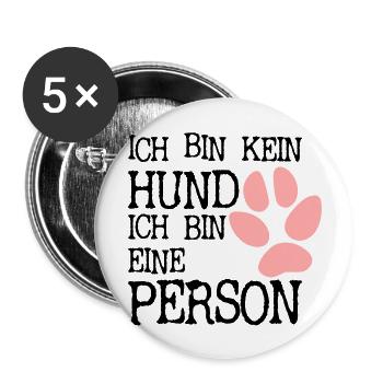 Hund Hunderechte Tierrechte lustig Hunde Vector DE - Buttons groß 56 mm (5er Pack) - Weiß - Vorne