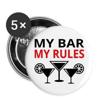 Bar - Lot de 5 grands badges (56 mm) - blanc - Devant