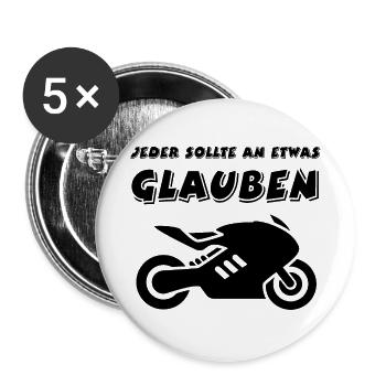 Motorrad - Buttons groß 56 mm (5er Pack) - Weiß - Vorne