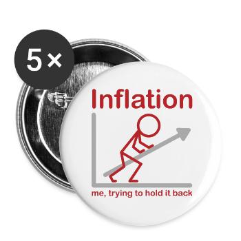 Trying to stop inflation Sarcasm - Buttons large 2.2''/56 mm (5-pack) - white - Front