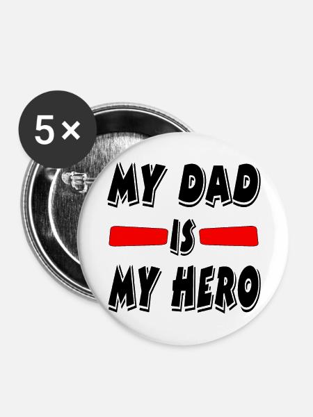 Vater - Buttons groß 56 mm (5er Pack) - Weiß