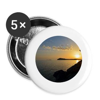Sonnenuntergang Foto - Buttons groß 56 mm (5er Pack) - Weiß - Vorne