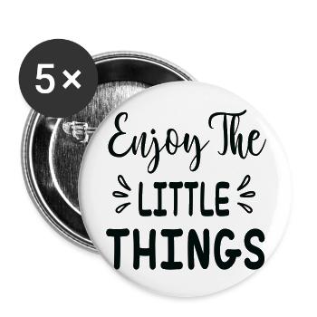 Enjoy the Little Things - Buttons groß 56 mm (5er Pack) - Weiß - Vorne