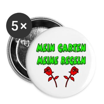 Garten - Buttons groß 56 mm (5er Pack) - Weiß - Vorne