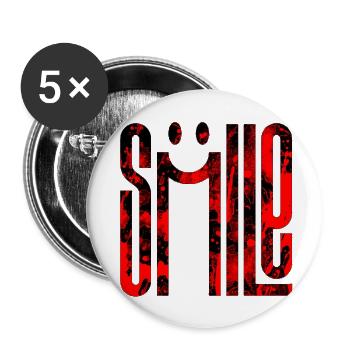 think smile positive thoughts happy meditation - Buttons large 2.2''/56 mm (5-pack) - white - Front