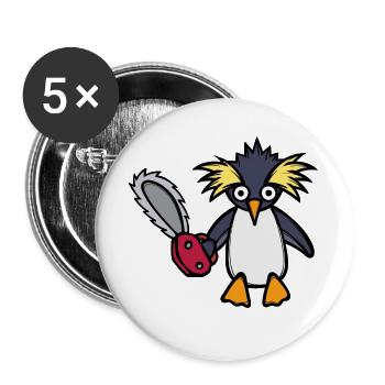 Antarctica Cool Penguin Bird Animal - Buttons large 2.2''/56 mm (5-pack) - white - Front